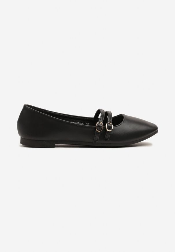Born2be - Czarne Balerinki z Dwoma Paseczkami Davivira. Okazja: na co dzień. Kolor: czarny. Materiał: jeans. Obcas: na obcasie. Styl: elegancki, casual. Wysokość obcasa: niski