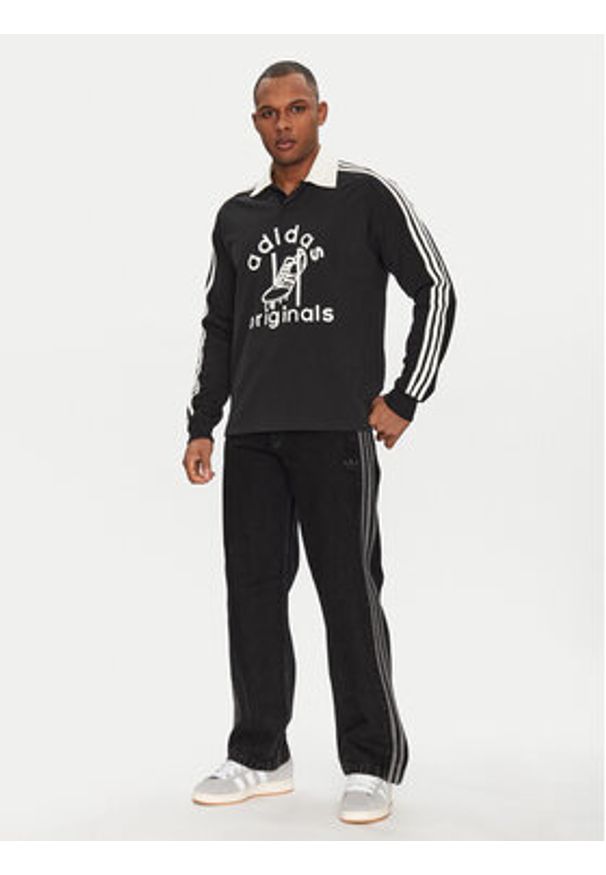 Adidas - adidas Jeansy adicolor Denim Firebird JC6718 Czarny Straight Fit. Kolor: czarny