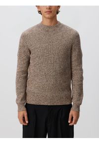 Reserved - Strukturalny sweter - brązowy. Kolor: brązowy. Materiał: dzianina, bawełna #1