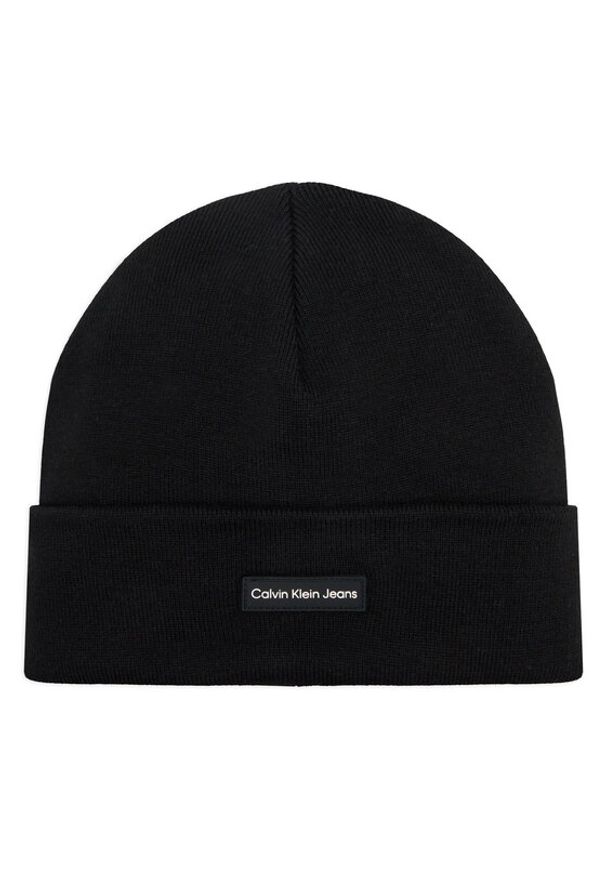 Calvin Klein Jeans Czapka Inst Patch Beanie K60K612322 Czarny. Kolor: czarny. Materiał: materiał