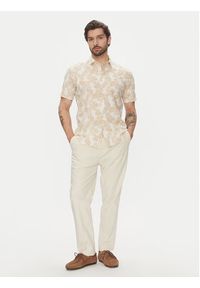 Pierre Cardin Koszula C6 45017.0484 Beżowy Modern Fit. Kolor: beżowy. Materiał: bawełna, len #5