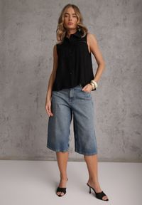 Renee - Czarna Boho Koszula z Wiskozy Bez Rękawów Zdobiona Haftem Melirianne. Kolor: czarny. Materiał: wiskoza. Długość rękawa: bez rękawów. Wzór: aplikacja, haft. Sezon: lato. Styl: boho #4