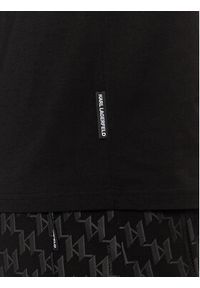 Karl Lagerfeld - KARL LAGERFELD T-Shirt 755099 551251 Czarny Regular Fit. Typ kołnierza: dekolt w karo. Kolor: czarny. Materiał: bawełna #5