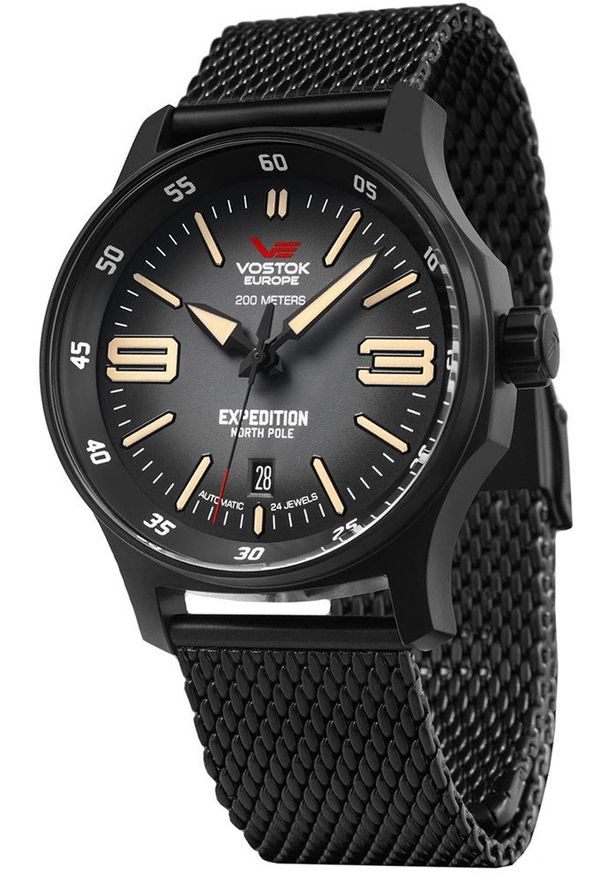Zegarek męski Vostok Europe YN55-592C554B czarny. Kolor: czarny