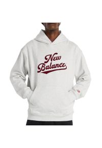 Bluza męska New Balance MT53902AHH - szara. Kolor: szary. Materiał: dresówka, bawełna. Wzór: aplikacja. Styl: klasyczny #1