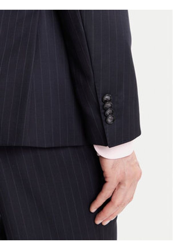 BOSS Garnitur H-Huge 50546121 Granatowy Slim Fit. Kolor: niebieski. Materiał: wełna