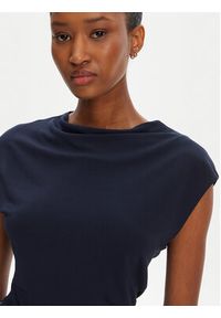 BOSS Bluzka Elamma 50541896 Granatowy Slim Fit. Kolor: niebieski. Materiał: wiskoza