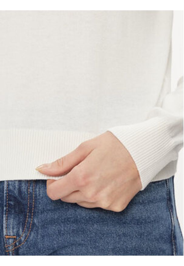 Tommy Jeans Sweter Essential DW0DW17254 Biały Regular Fit. Kolor: biały. Materiał: bawełna