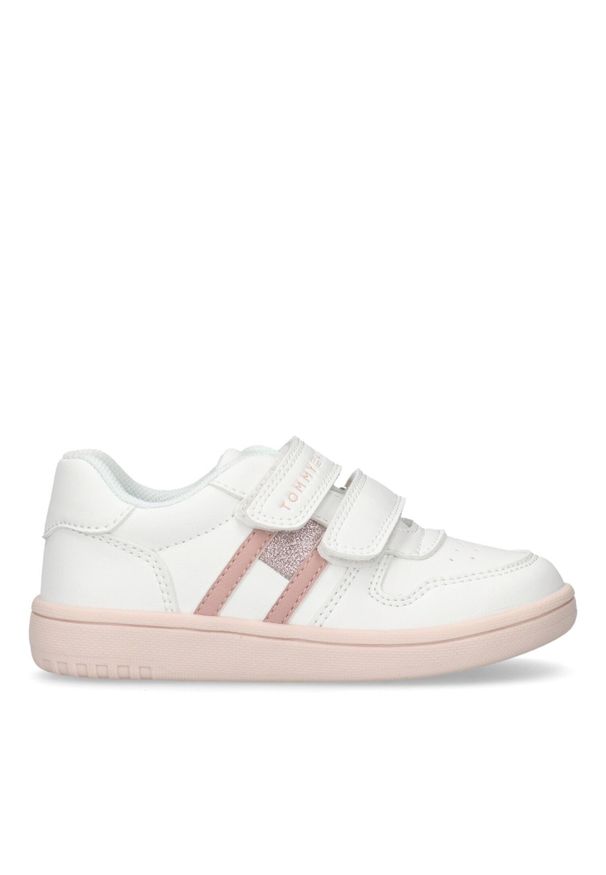TOMMY HILFIGER - Sneakersy dla dziewczynek Tommy Hilfiger Flag Velcro. Okazja: na co dzień. Zapięcie: rzepy. Kolor: różowy, wielokolorowy, biały