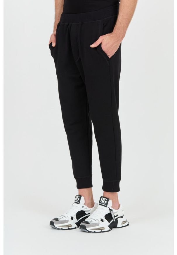 DSQUARED2 Czarne męskie spodnie Ceresio 9 Relax Dan Pant, Rozmiar XL. Kolor: czarny