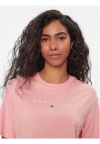 Tommy Jeans T-Shirt Tjw Rlx New Linear Tee DW0DW17836 Różowy Relaxed Fit. Kolor: różowy. Materiał: bawełna