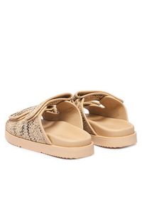 TOMMY HILFIGER - Tommy Hilfiger Klapki Double Strap Raffia FW0FW09122 Beżowy. Kolor: beżowy. Materiał: syntetyk #2