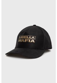LABELLAMAFIA - LaBellaMafia czapka kolor czarny z aplikacją. Kolor: czarny. Wzór: aplikacja