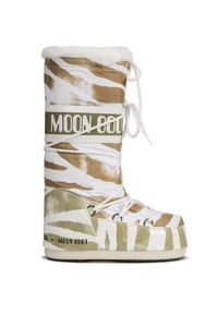 Moon Boot - Śniegowce MOON BOOT CLASSIC ZEBRA. Kolor: beżowy. Materiał: tkanina, kauczuk, syntetyk. Szerokość cholewki: normalna. Wzór: motyw zwierzęcy #1