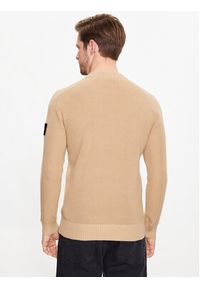 Calvin Klein Jeans Sweter J30J323177 Brązowy Regular Fit. Kolor: brązowy. Materiał: bawełna #4
