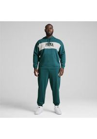 Puma - Bluza męska z kapturem PUMA SQUAD PUMA Cold Green. Typ kołnierza: kaptur. Kolor: zielony. Materiał: dzianina