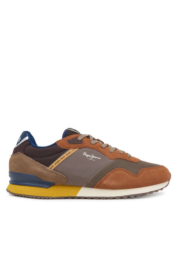 Pepe Jeans Sneakersy London Brick PMS400011 Brązowy. Kolor: brązowy. Materiał: zamsz, skóra