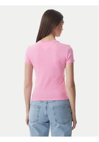 Tommy Jeans T-Shirt Ess Logo DW0DW23479 Różowy jasny Slim Fit. Kolor: różowy #3