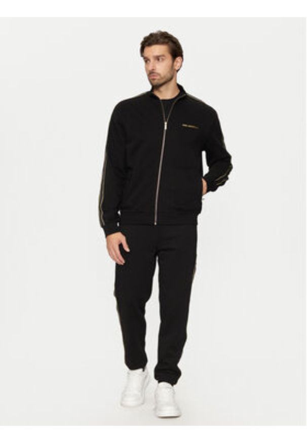 Karl Lagerfeld - KARL LAGERFELD Bluza 705466 551900 Czarny Regular Fit. Typ kołnierza: dekolt w karo. Kolor: czarny. Materiał: bawełna