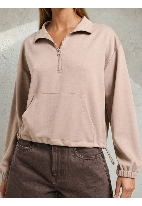 Sinsay - Miękka bluza z domieszką wiskozy - brązowy. Kolor: brązowy. Materiał: wiskoza