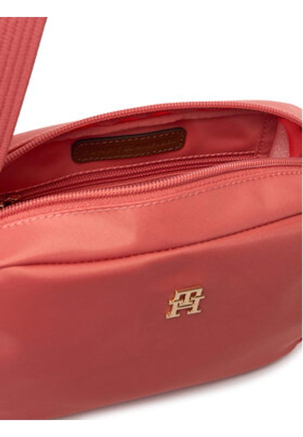 TOMMY HILFIGER - Tommy Hilfiger Torebka Popette Camera Bag AW0AW17704 Koralowy. Kolor: pomarańczowy. Materiał: skórzane