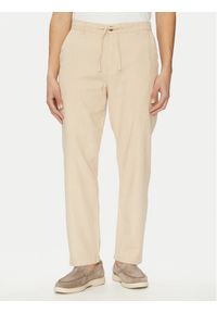 Selected Homme Chinosy 16096687 Beżowy Straight Fit. Kolor: beżowy. Materiał: bawełna