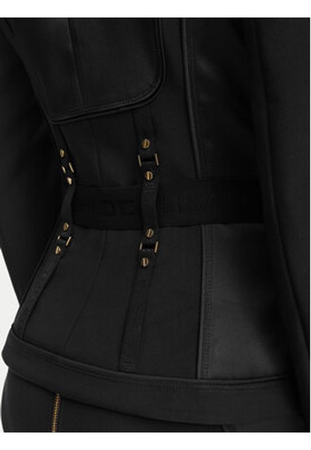 Elisabetta Franchi Marynarka GI-233-62E2-V840 Czarny Slim Fit. Kolor: czarny. Materiał: syntetyk