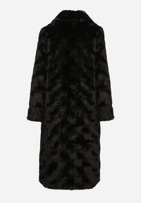 Born2be - Czarny Płaszcz z Pikowanym Futerkiem i Wsuwanymi Kieszeniami Vertika. Okazja: na co dzień. Kolor: czarny. Materiał: futro. Długość rękawa: długi rękaw. Długość: długie. Styl: wizytowy, casual #5