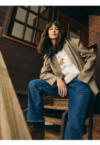 Reserved - Marynarka w kratę - wielobarwny. Materiał: tkanina #1