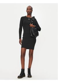 Hugo Sukienka codzienna Nemalia_1 50518385 Czarny Slim Fit. Okazja: na co dzień. Kolor: czarny. Materiał: bawełna. Typ sukienki: proste. Styl: casual