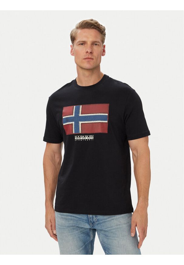 Napapijri T-Shirt S-Flag Tiki Ss NP0A8A6I9411 Czarny Regular Fit. Kolor: czarny. Materiał: bawełna
