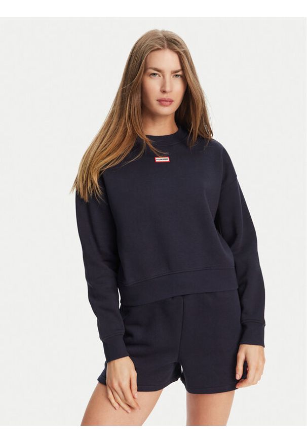 Hunter Bluza Tina HARW0042242 Granatowy Cropped Fit. Kolor: niebieski. Materiał: syntetyk, bawełna