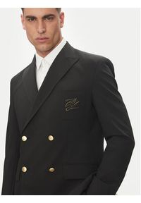 Karl Lagerfeld - KARL LAGERFELD Marynarka 155102 552037 Czarny Slim Fit. Typ kołnierza: dekolt w karo. Kolor: czarny