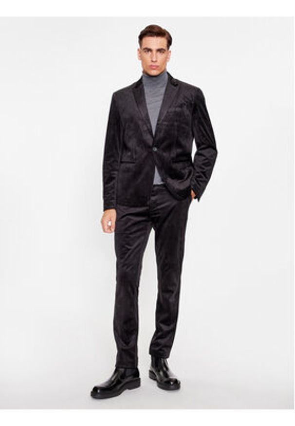 Guess Marynarka Fulham M3BN15 K54M0 Czarny Regular Fit. Kolor: czarny. Materiał: syntetyk