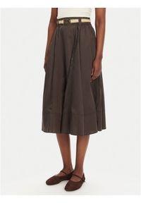 TwinSet - TWINSET Spódnica trapezowa 251TT202J Brązowy Regular Fit. Kolor: brązowy. Materiał: bawełna