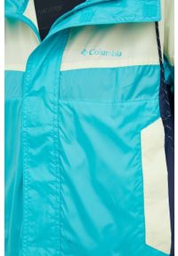columbia - Columbia kurtka outdoorowa Flash Challenger kolor turkusowy 1989511-010. Kolor: turkusowy. Materiał: włókno, materiał. Wzór: ze splotem #5