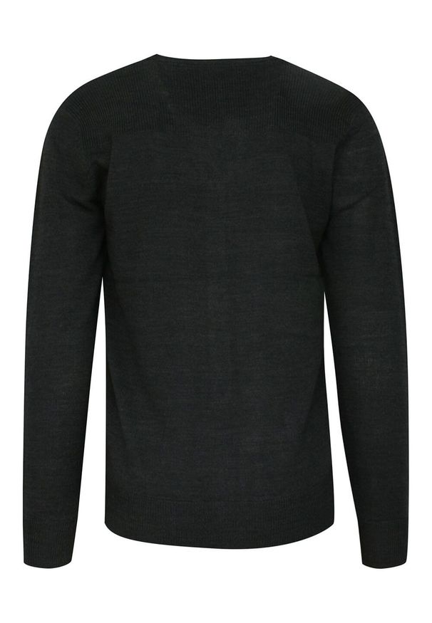 Brave Soul - Sweter Grafitowy Zapinany na Guziki, Kardigan Elegancki, z Kieszonkami -BRAVE SOUL. Okazja: na co dzień. Kolor: szary. Materiał: akryl. Styl: elegancki