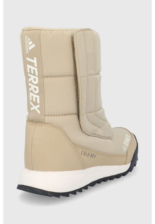 adidas Performance - Śniegowce Terrex Choleah Boot. Nosek buta: okrągły. Zapięcie: rzepy. Kolor: beżowy. Materiał: guma