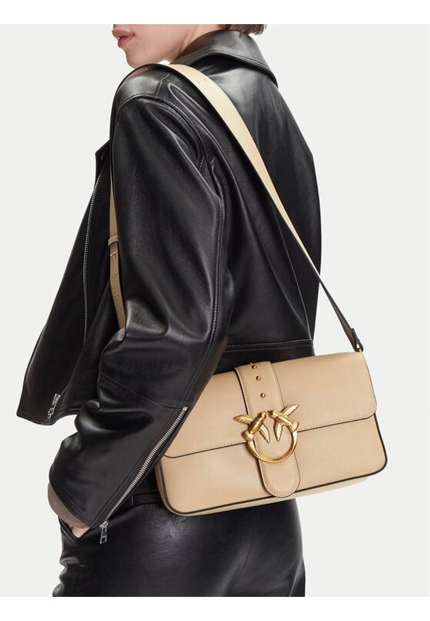 Pinko - PINKO Torebka Love One Classic Fl 104524 A0QO C50Q Beżowy. Kolor: beżowy. Materiał: skórzane