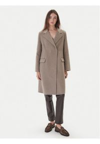 ViCOLO Płaszcz wełniany TF0073 Brązowy Regular Fit. Kolor: brązowy. Materiał: wełna