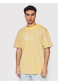 Karl Kani T-Shirt Pinstripe 6033293 Beżowy Regular Fit. Kolor: beżowy. Materiał: bawełna