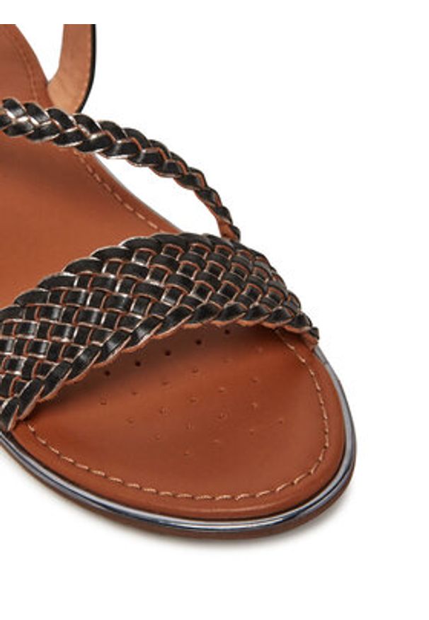 Geox Sandały D Sozy Plus D55DQD 081KY C9B1G Czarny. Kolor: czarny. Materiał: skóra
