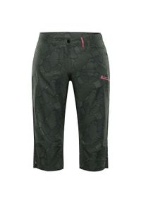 ALPINE PRO - Spodnie Capri Alpine Pro Kadeka 3/4 dla kobiet - Idealne na przygodę. Kolor: zielony. Materiał: elastan, poliester