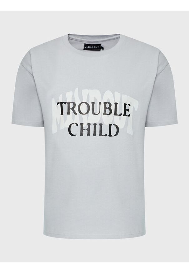 Mindout T-Shirt Unisex Trouble Child Szary Oversize. Kolor: szary. Materiał: bawełna
