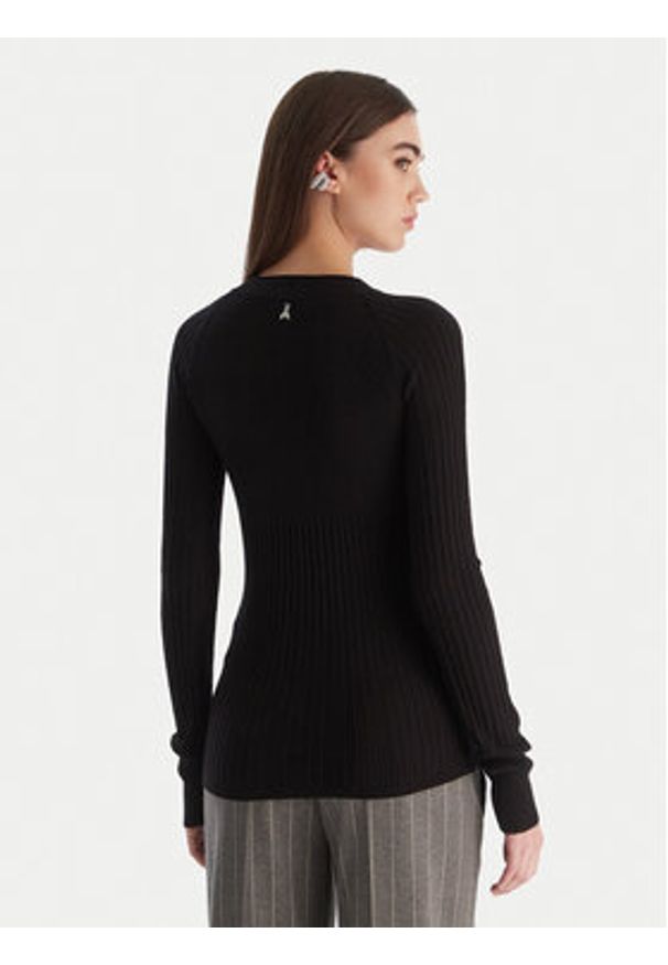 Patrizia Pepe Sweter 2K0337/K7S0-K103 Czarny Slim Fit. Kolor: czarny. Materiał: wiskoza