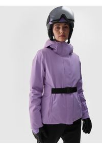 4f - 4F Kurtka narciarska membrana Dermizax 20000 damska - fioletowa XL. Typ kołnierza: kaptur. Kolor: fioletowy. Materiał: materiał, dzianina, tkanina. Długość: długie. Wzór: aplikacja. Sezon: zima. Styl: klasyczny #1
