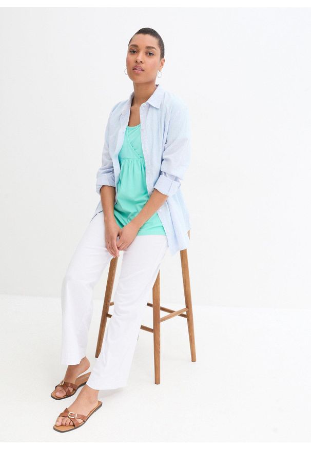 bonprix - T-shirt ciążowy i do karmienia, 2 w 1 (2 szt.). Kolekcja: moda ciążowa. Kolor: niebieski. Materiał: jersey