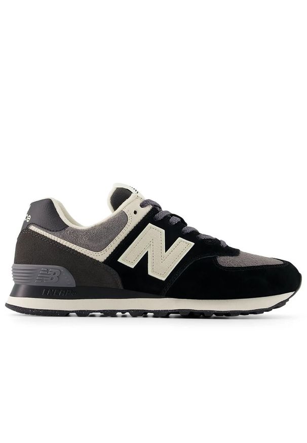 Buty unisex New Balance U574SBK - czarne. Kolor: czarny. Materiał: guma, skóra, zamsz, materiał, syntetyk. Szerokość cholewki: normalna. Model: New Balance 574