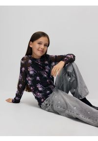 Reserved - Jeansy wide leg w gwiazdki - jasnoszary. Kolor: szary #1