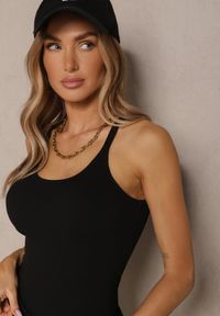 Renee - Czarny Dzianinowy Top w Prążki Tuverille. Okazja: na co dzień. Kolor: czarny. Materiał: dzianina. Wzór: prążki. Styl: klasyczny, casual #3